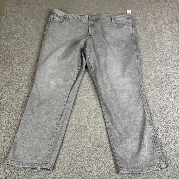 Old Navy Vintage Slim Jeans Womens 22 Grey High Rise Straight  Denim Zip Fly NEW - Picture 1 of 12